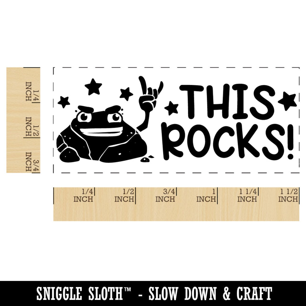 This Rocks Teacher Student School Self-Inking Rubber Stamp Ink Stamper